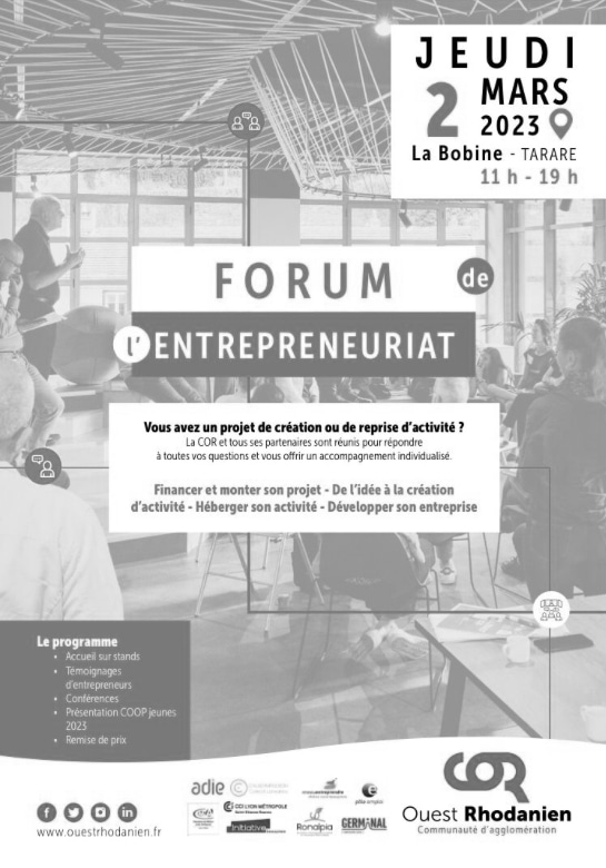 You are currently viewing Forum de l’Entrepreneuriat : 2 mars 2023 / Tarare